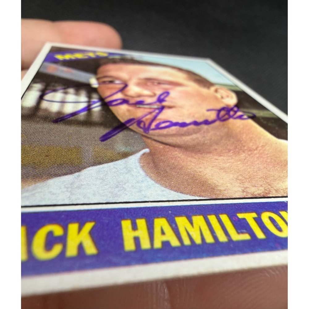 1966 Topps Jack Hamilton 262 Hand Signed Autograph Card NY Mets Pitcher Vintage - Picture 3 of 5
